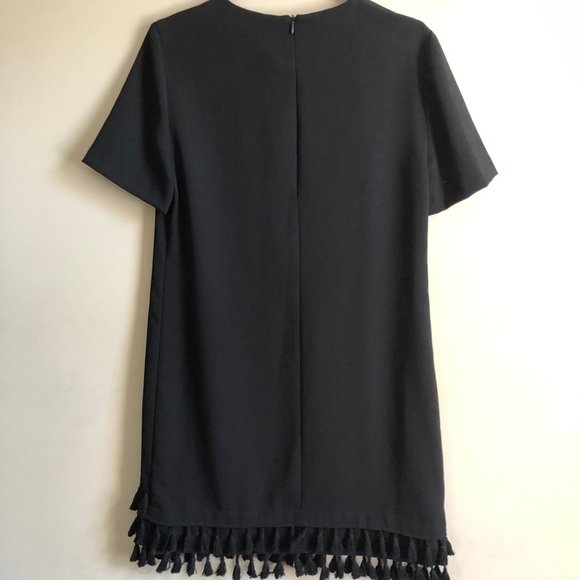 Zara black cocktail dress with tassel hem - Picture 3 of 4